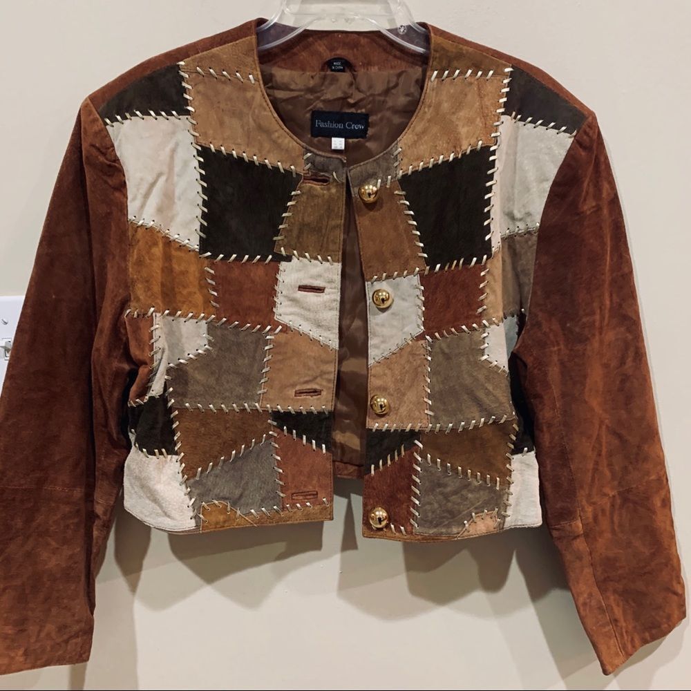 Fashion Crew L Patchwork Suede Jacket - image 6